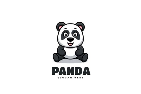 Panda Cute Cartoon Logo | Illustrator Templates ~ Creative Market