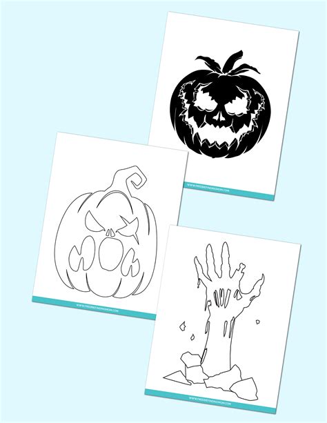 3 Free Scary Pumpkin Carving Stencils (Printable PDFs) - Freebie Finding Mom