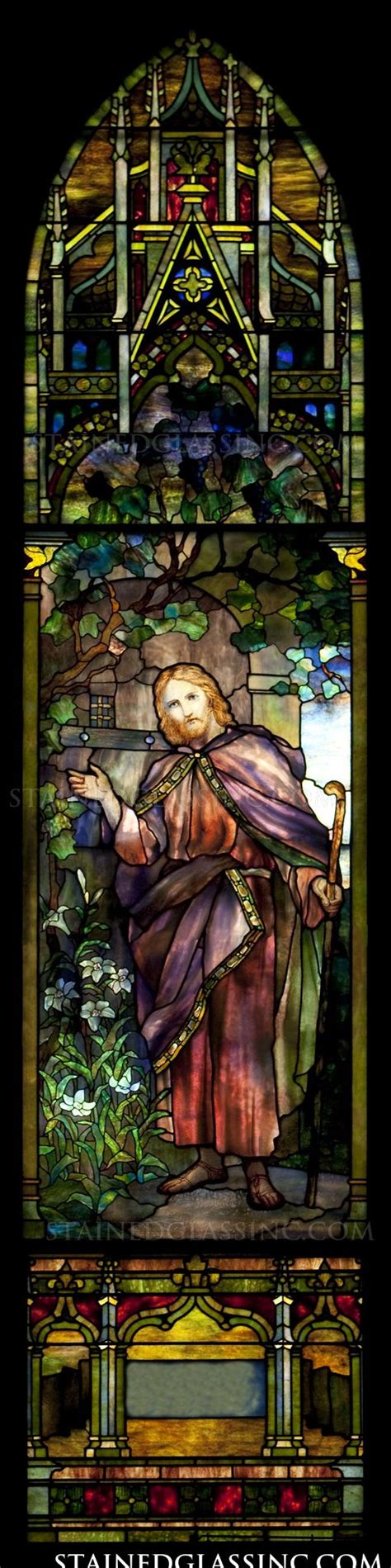 "Jesus at the Door" Religious Stained Glass Window