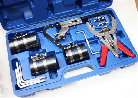 Piston Ring Service Tool Set Piston Ring Compressor With Ratchet Key 3" 3.5" 4" – EconoSuperStore