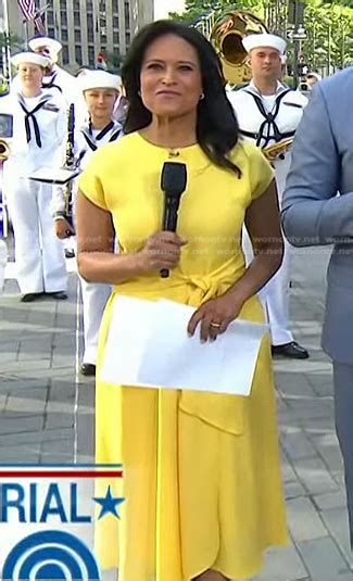 WornOnTV: Kristen’s yellow tie waist dress on Today | Kristen Welker ...