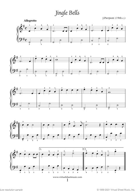 Very Easy Christmas Piano Sheet Music Songs, Printable (PDF)