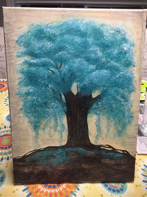 Blue tree canvas painting | Painting, Tree painting canvas, Tree canvas