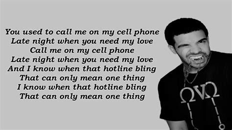 Drake Hotline Bling Lyrics Video FREE MP3 ORIGINAL AUDO DOWNLOAD - YouTube