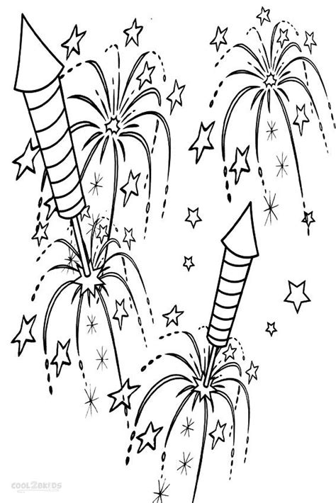 Printable Fireworks Coloring Pages