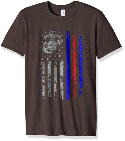 Marine America Flag Blue Red line – Cool Marine T shirt-Vaci – Vaciuk