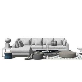 Sofa 3d Model Sketchup ~ Sofa Minotti 3d Freeman Model Room Seating Sketchup System Set Modern ...