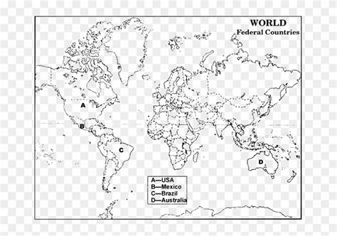 Blank World Map Showing Countries