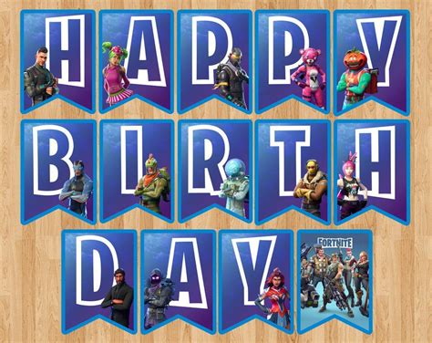 Fortnite Birthday Banner Fortnite Flag Pennant Party Badge | Etsy ...