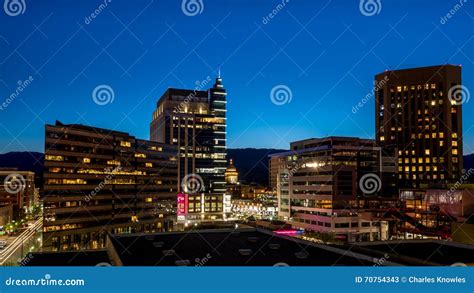 Downtown Boise Idaho Skyline at Night Stock Image - Image of trees, morning: 70754343