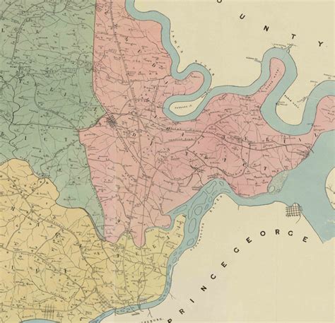 Chesterfield County Virginia 1888 Old Wall Map With | Etsy