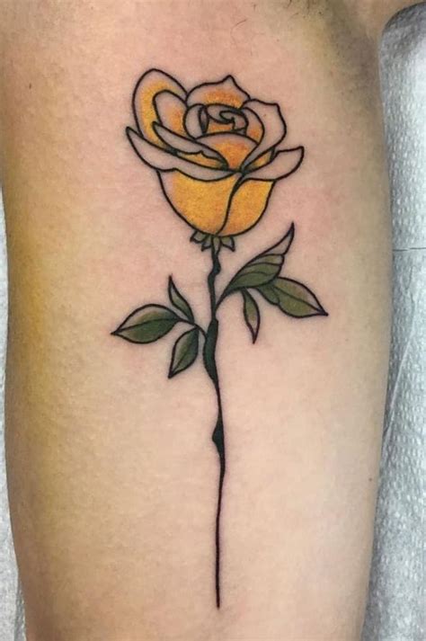 60+ Yellow Rose Tattoos And Their Meanings