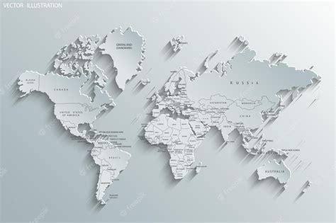 Premium Vector | Political map of the world Gray world mapcountries ...