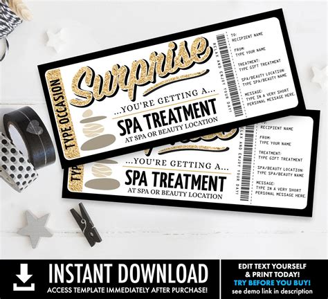 Spa Treatment Surprise Gift Voucher Spa Day Spa Treatment - Etsy