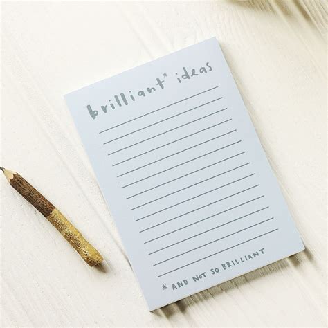 BRILLIANT IDEAS NOTEPAD | Note pad, Note pad design, Cool stationery