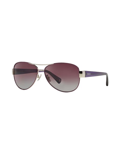 Coach Kristina Aviator Sunglasses in Purple | Lyst