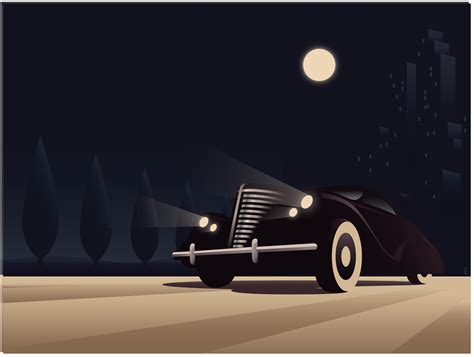 Art Deco Car Poster Vector | Art deco car, Art deco posters, Car illustration