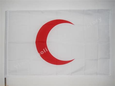 Red Crescent Flag 150X90cm (3x5FT) 120g 100D Polyester Double Stitched High Quality Free ...