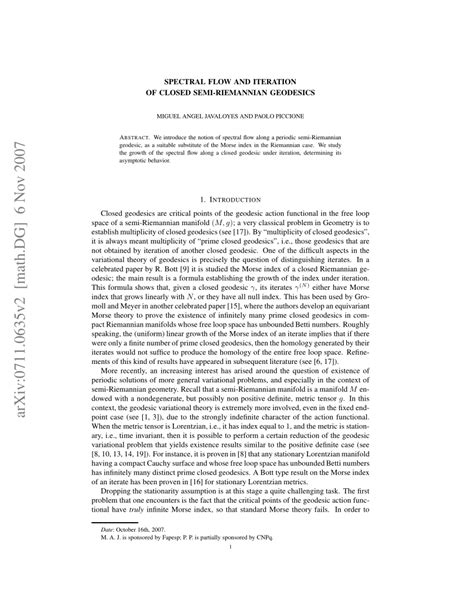 (PDF) Spectral flow and iteration of closed semi-Riemannian geodesics