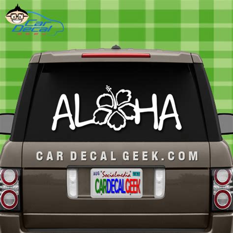 Aloha Hibiscus Flower Hawaii Car Vinyl Window Decal Sticker