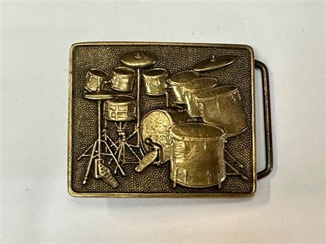 Musicians Drum Set Rock Band vintage Baron Buckles So… - Gem