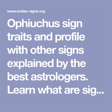 Ophiuchus sign traits and profile with other signs explained by the ...