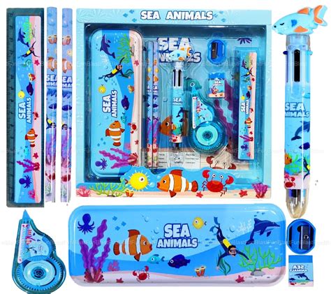 Buy FunBlast Sea Animal Theme Stationary Kit for Kids - Stationery Box ...