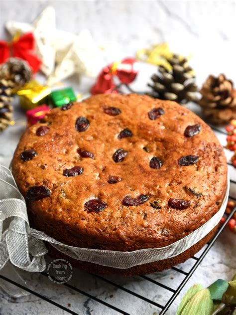 Eggless Plum Cake | Easy Christmas Plum Cake Recipe - Cooking From Heart