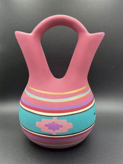 VINTAGE SOUTHWEST INSPIRED Pottery Wedding Vase Hand Painted Tesa by ...