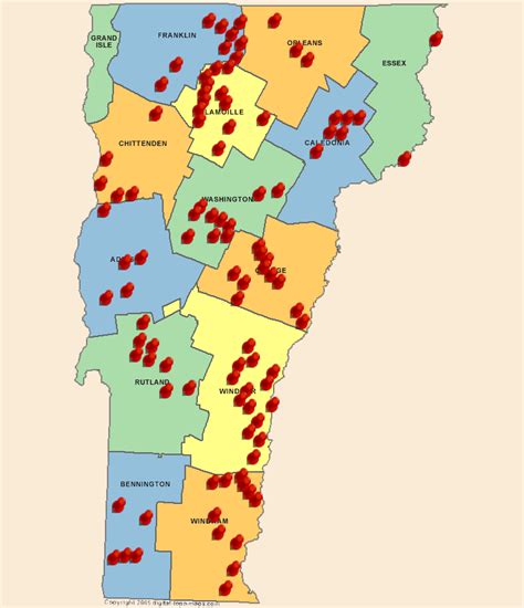 Covered Bridges Of Vermont Map | Printable Templates Free