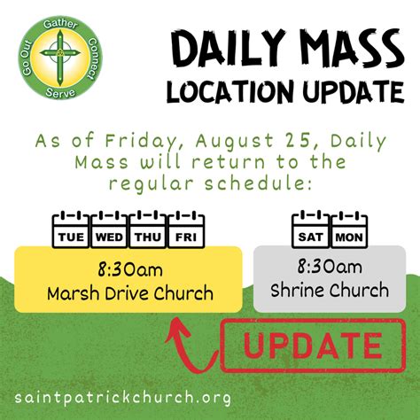 Daily Mass Schedule — Saint Patrick Church