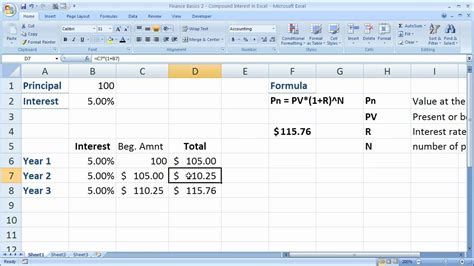 Finance Basics 2 - Compound Interest in Excel - YouTube