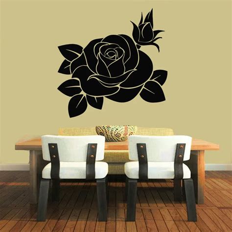 WALL VINYL STICKER DECALS ART MURAL DECOR ROSE FLOWER FLORAL DESIGN-in Wall Stickers from Home ...