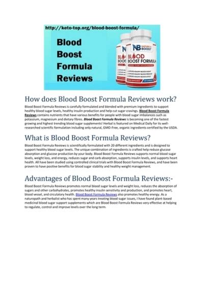 Blood Boost Formula Reviews