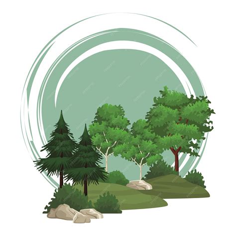 Premium Vector | Trees nature landscape