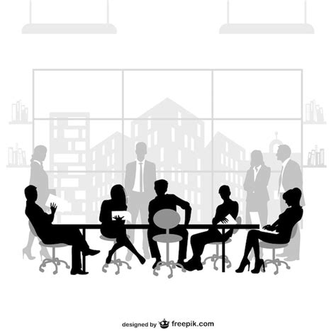 Premium Vector | Business meeting silhouettes