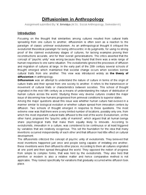 Theory of Diffusionism in Anthropology | Franz Boas | Evolution