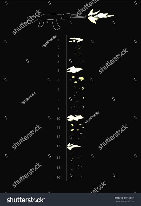 Gunshot-gunfire Animation Sprite Sheet Stock Vector (Royalty Free ...