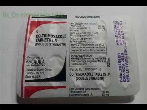 Rx_Co-trimoxazole 800/160mg tablet (trimethoprim/ sulfamethoxazole) use & side effect - YouTube