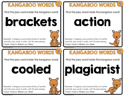 Kangaroo Words for Critical Thinking - COLOR - Minds in Bloom Unlimited