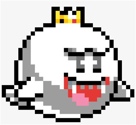 King Boo - King Boo Mario Pixel Art - Free Transparent PNG Download - PNGkey