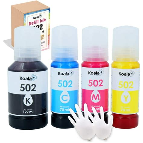 Premium Regular Printer Ink Refill Ink Bottles for Epson 502 T502 ...