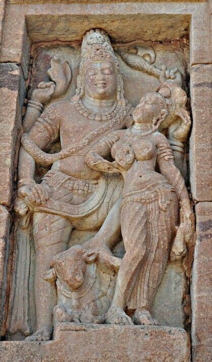 "Lord Shiva and Goddess Parvati with Nandi." Virupaksha Temple. Pattadakal. Chalukya Dynasty. 8t ...