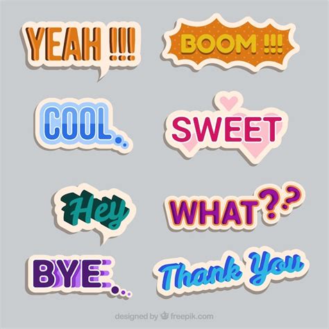 Free Vector | Assortment of vintage words stickers