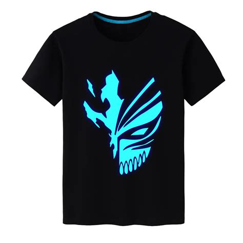 2018 New Arrival Mens T Shirt for Anime BLEACH Kurosaki Ichigo Hollowification Face O Neck ...