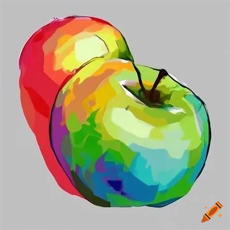 Rainbow-colored apple