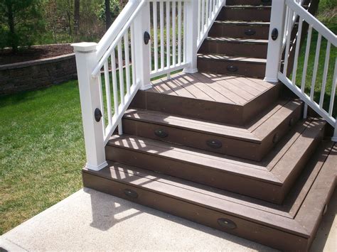 a set of stairs leading up to a deck