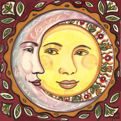 Sun and Moon Tile Plaque designed by Marlene L'Abbé, available at tilemeastory.etsy.com for $25 ...
