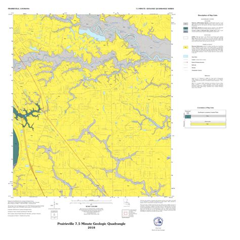 Prairieville 24k Surface Geology Map by Louisiana Geological Survey ...