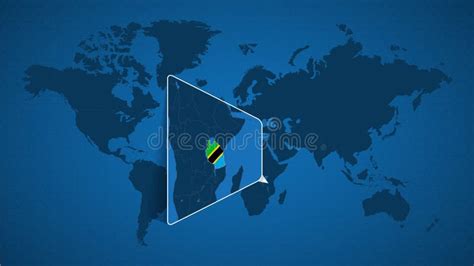 Detailed World Map With Pinned Enlarged Map Of Tanzania And Neighboring Countries Stock Vector ...